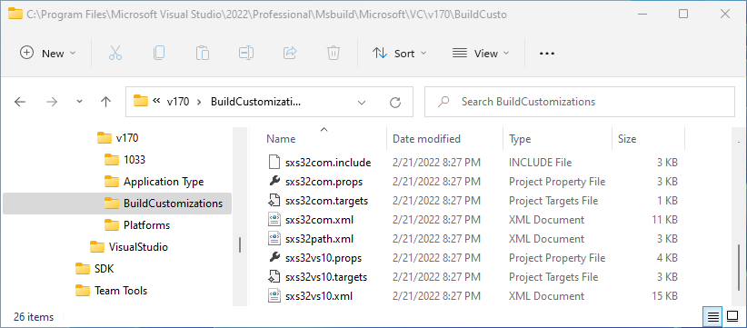 vs2022 files